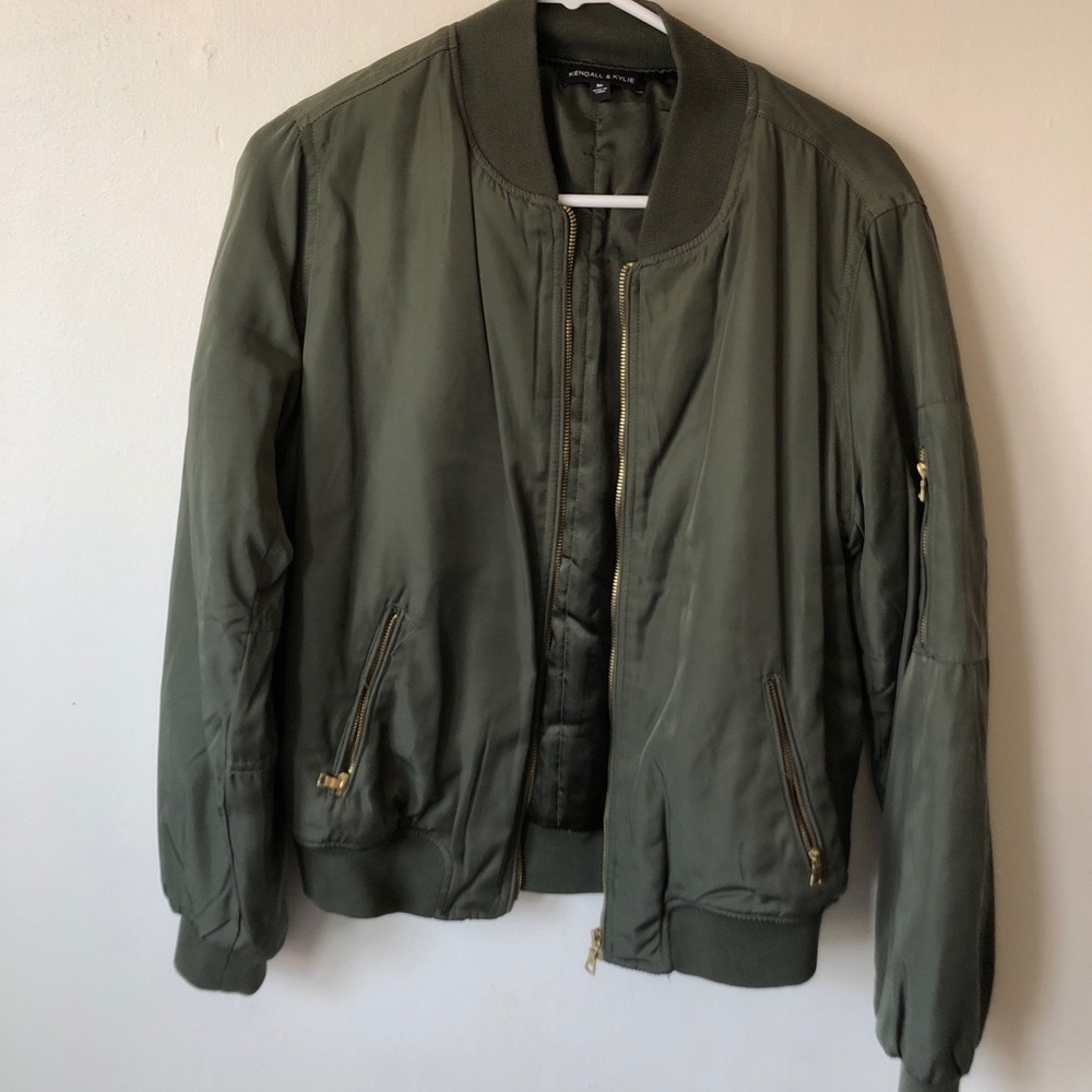 Kendall & Kylie green bomber jacket